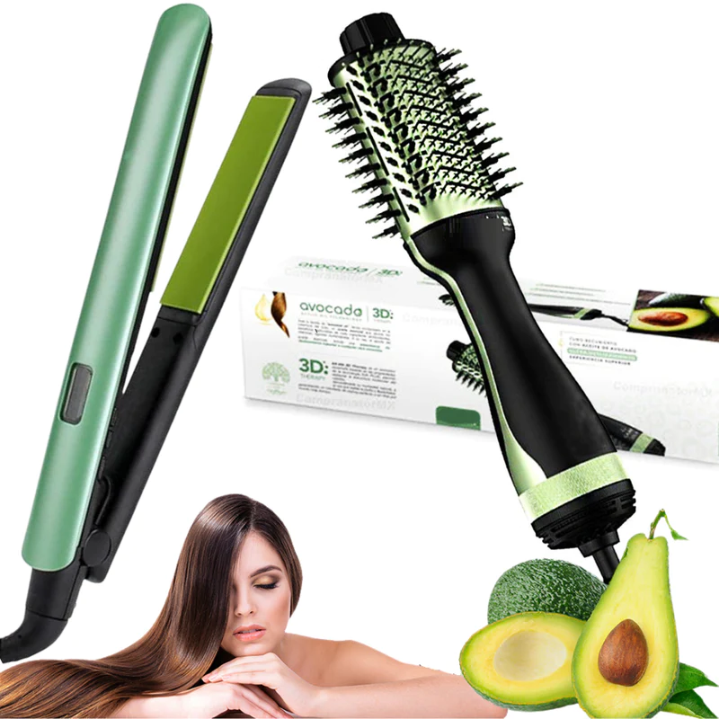 COMBO AGUACATE PLANCHA+CEPILLO SECADOR